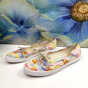 Keds Rifle Paper Co Floral Canvas Lace Up Sneakers Women Size 9